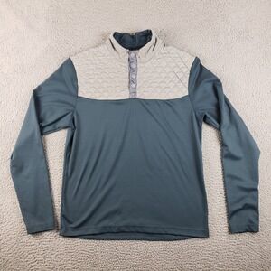 Swannies Golf Snap 1/4 Button Pullover Mens M Blue Quilted Yoke Performance Top